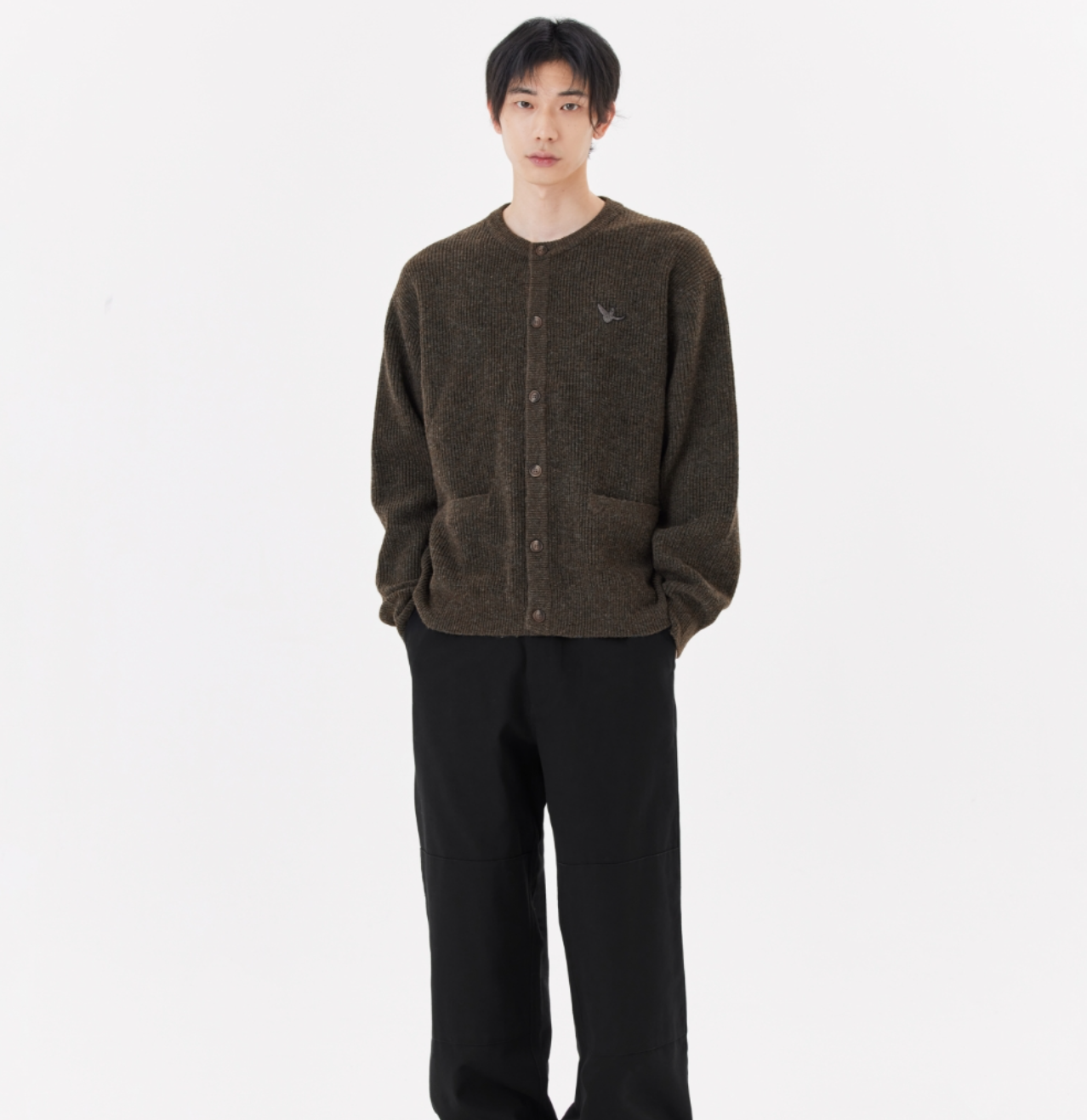 韓國 Mark Gonzales Angel Round Neck Knit Cardigan【MG137】