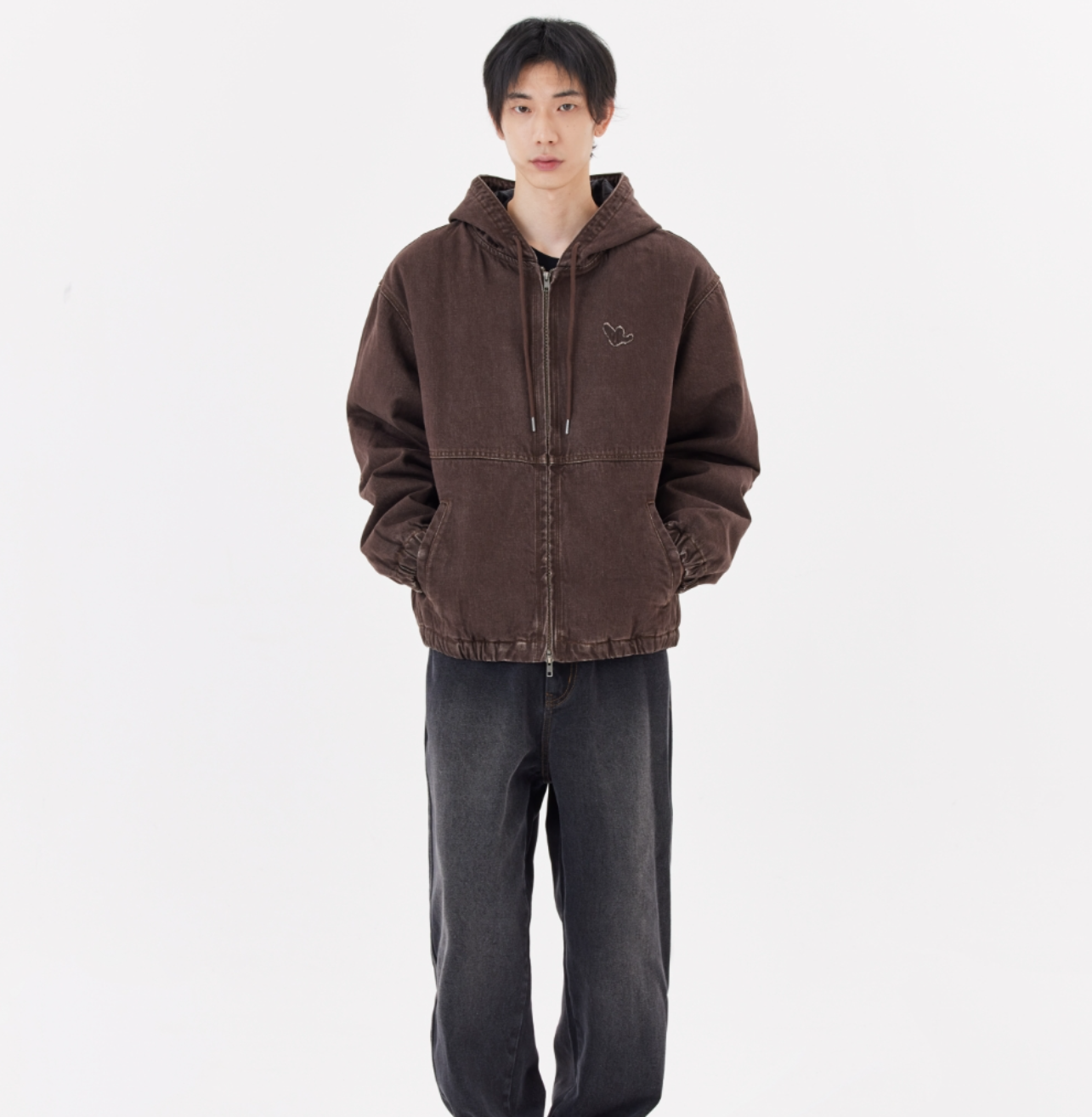 韓國 Mark Gonzales Angel Denim Hooded Padded Jacket【MG146】