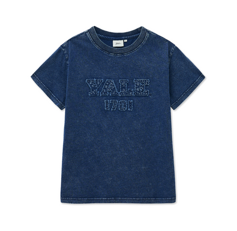 韓國 Yale Women's Pigment Applique T-Shirt【YA015】
