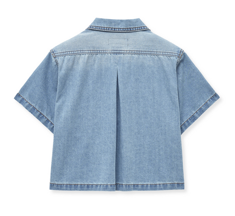 韓國 Yale Women's Crop Denim Shirt【YA021】