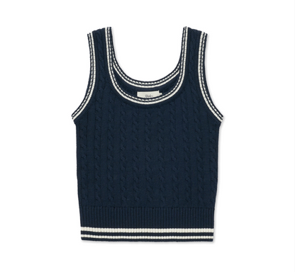 韓國 Yale Cable Knit Sleeveless【YA023】