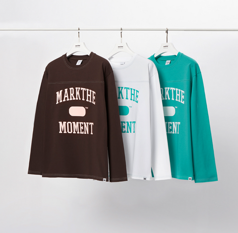 韓國 Markm Mark the Moment Slogan Stitch Point Long Sleeve【MA244】