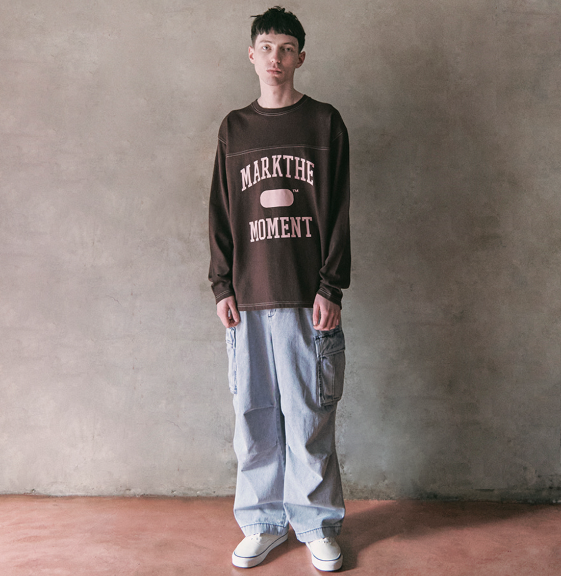 韓國 Markm Mark the Moment Slogan Stitch Point Long Sleeve【MA244】