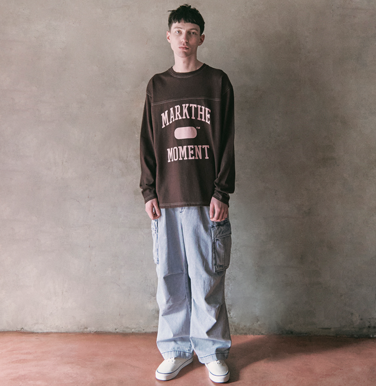 韓國 Markm Mark the Moment Slogan Stitch Point Long Sleeve【MA244】