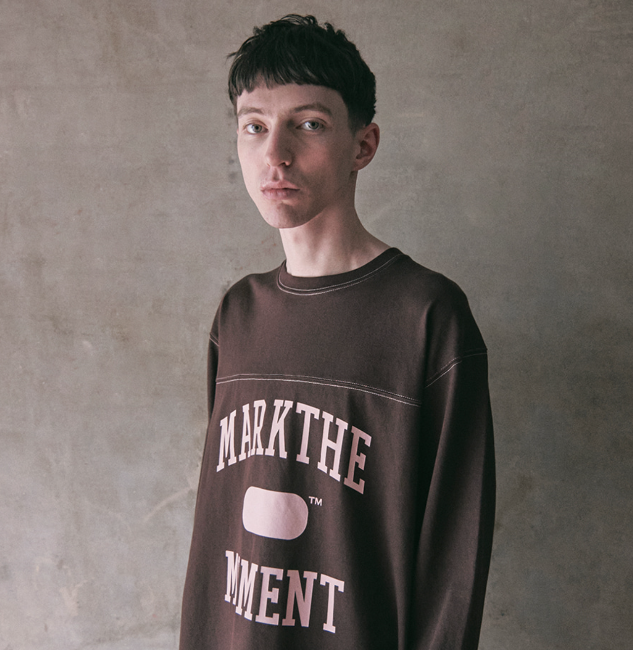 韓國 Markm Mark the Moment Slogan Stitch Point Long Sleeve【MA244】