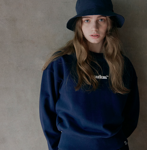 韓國 Markm Women's Mark M Basic Logo Crewneck Short Sweatshirt【MA248】