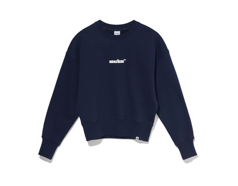 韓國 Markm Women's Mark M Basic Logo Crewneck Short Sweatshirt【MA248】