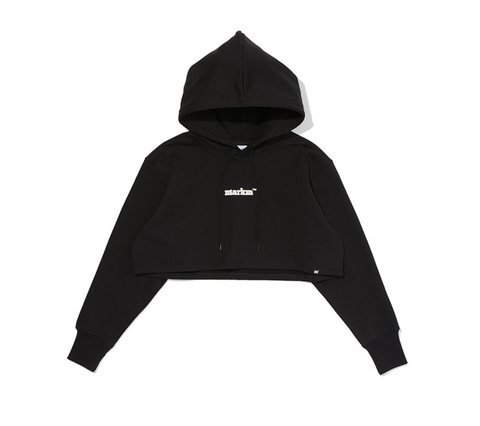 韓國 Markm Women's Mark M Basic Logo Pullover Crop Hoodie【MA252】