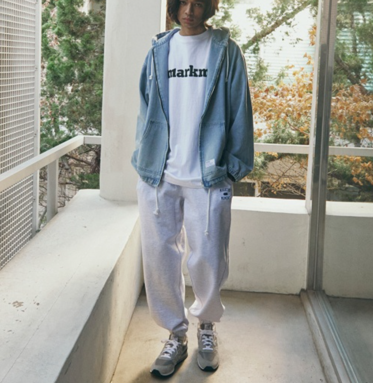 韓國 Markm Mark the Moment Slogan Stitch Point Sweatpants【MA258】