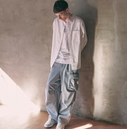 韓國 Markm Denim Cargo Wide Pants【MA267】