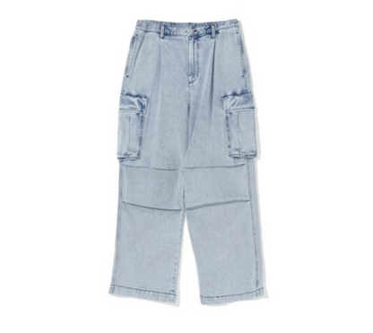 韓國 Markm Denim Cargo Wide Pants【MA267】
