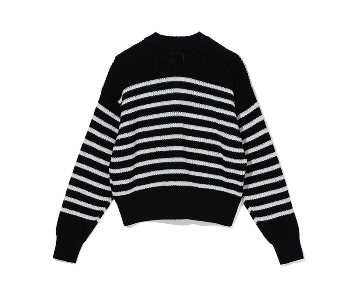【現貨】韓國 Markm Women's Striped V-Neck Short Cardigan【MA273】