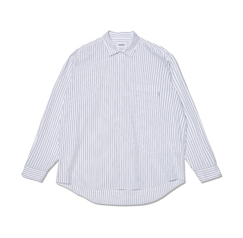 韓國 Markm Big Fit Long Sleeve Striped Shirt【MA276】