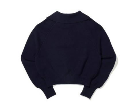 韓國 Markm Women's Crop Half Knit Zip-Up【MA286】