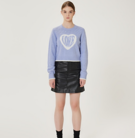 韓國 Markm Women's Heart Love Hairy Pullover【MA287】