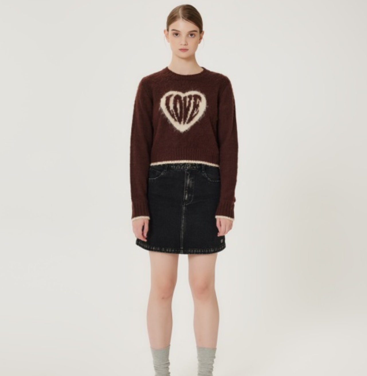 韓國 Markm Women's Heart Love Hairy Pullover【MA287】