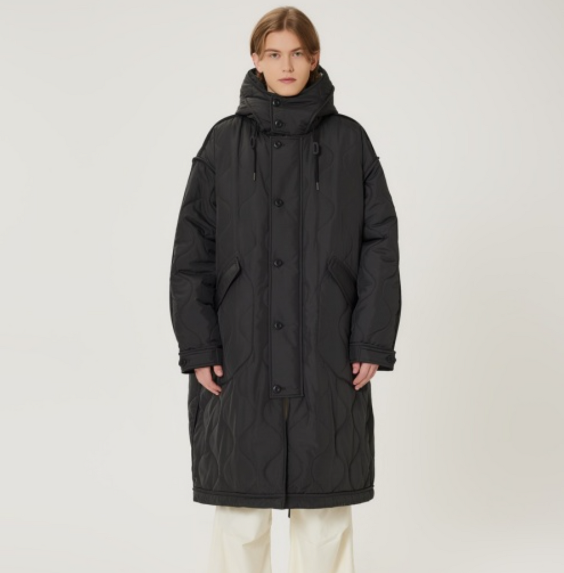 韓國 Markm Loose-fit Hooded Quilted Long Padded Jumper【MA295】