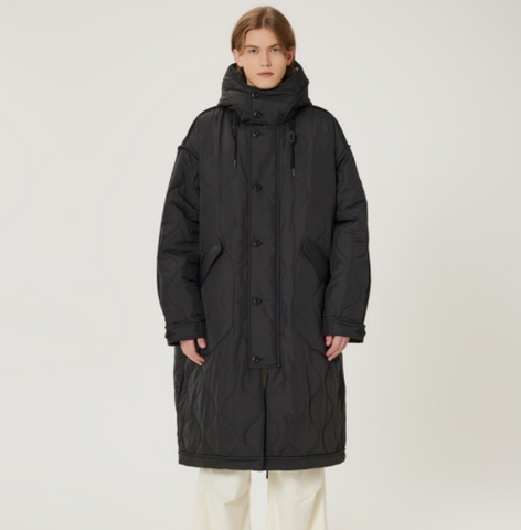 韓國 Markm Loose-fit Hooded Quilted Long Padded Jumper【MA295】