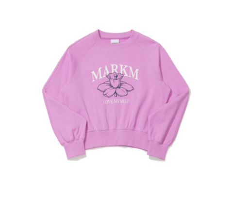 韓國 Markm Women's Flower Crop Sweatshirt【MA310】