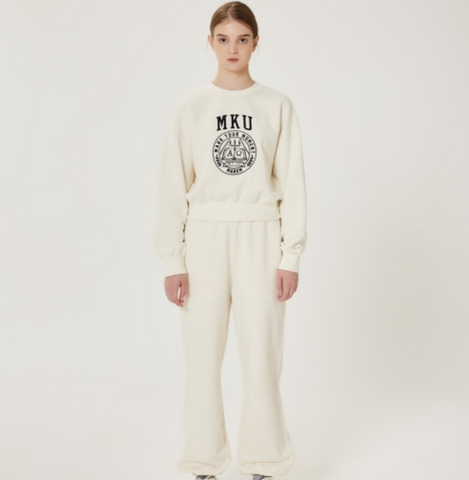 韓國 Markm Women's M Logo Crop Sweatshirt【MA312】