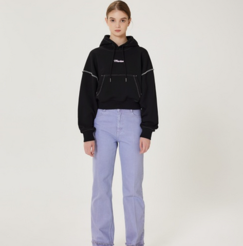 韓國 Markm Women's Stitched Crop Hoodie【MA315】