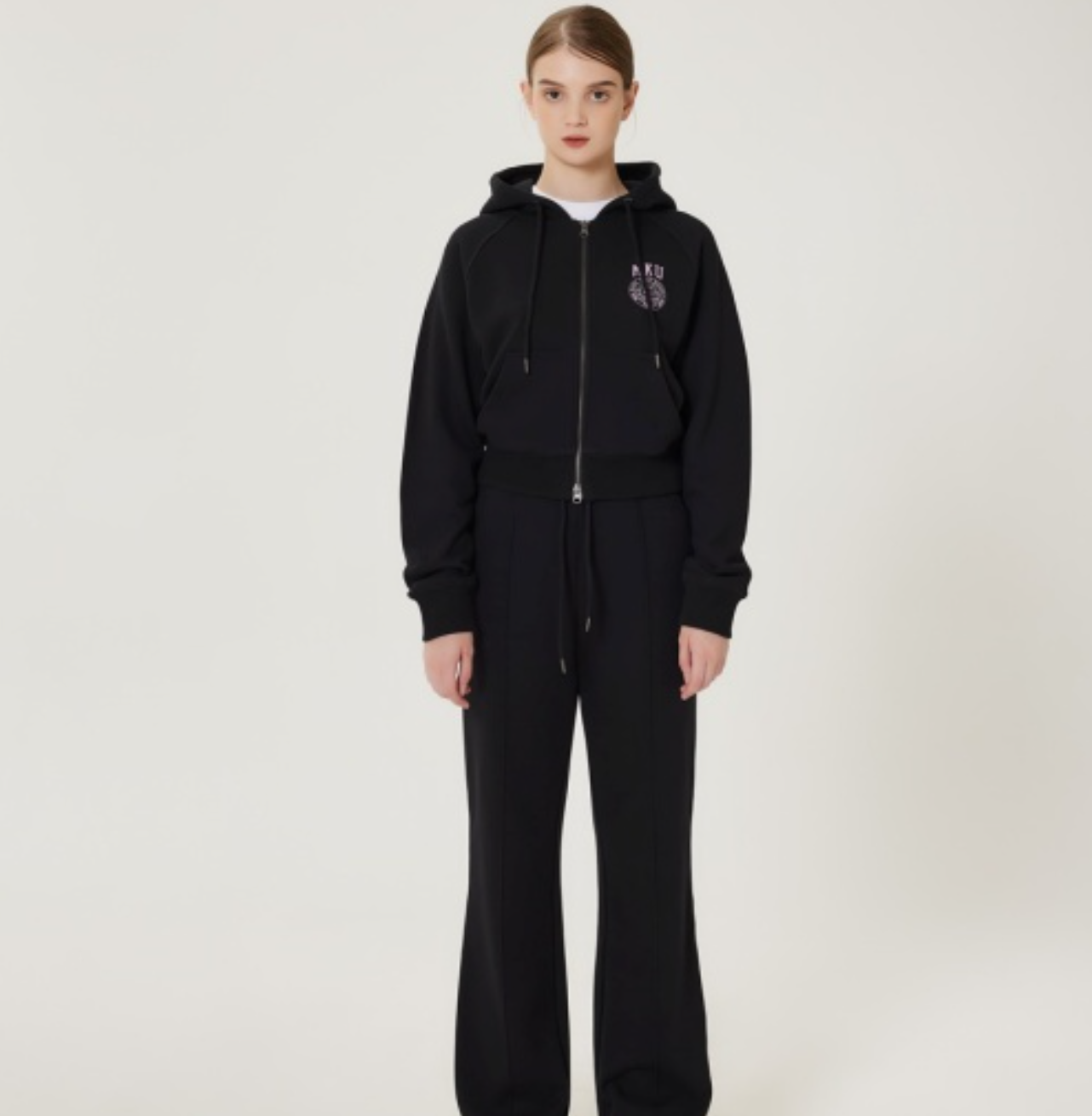 韓國 Markm Women's Crop Raglan Hooded Zip-Up【MA317】