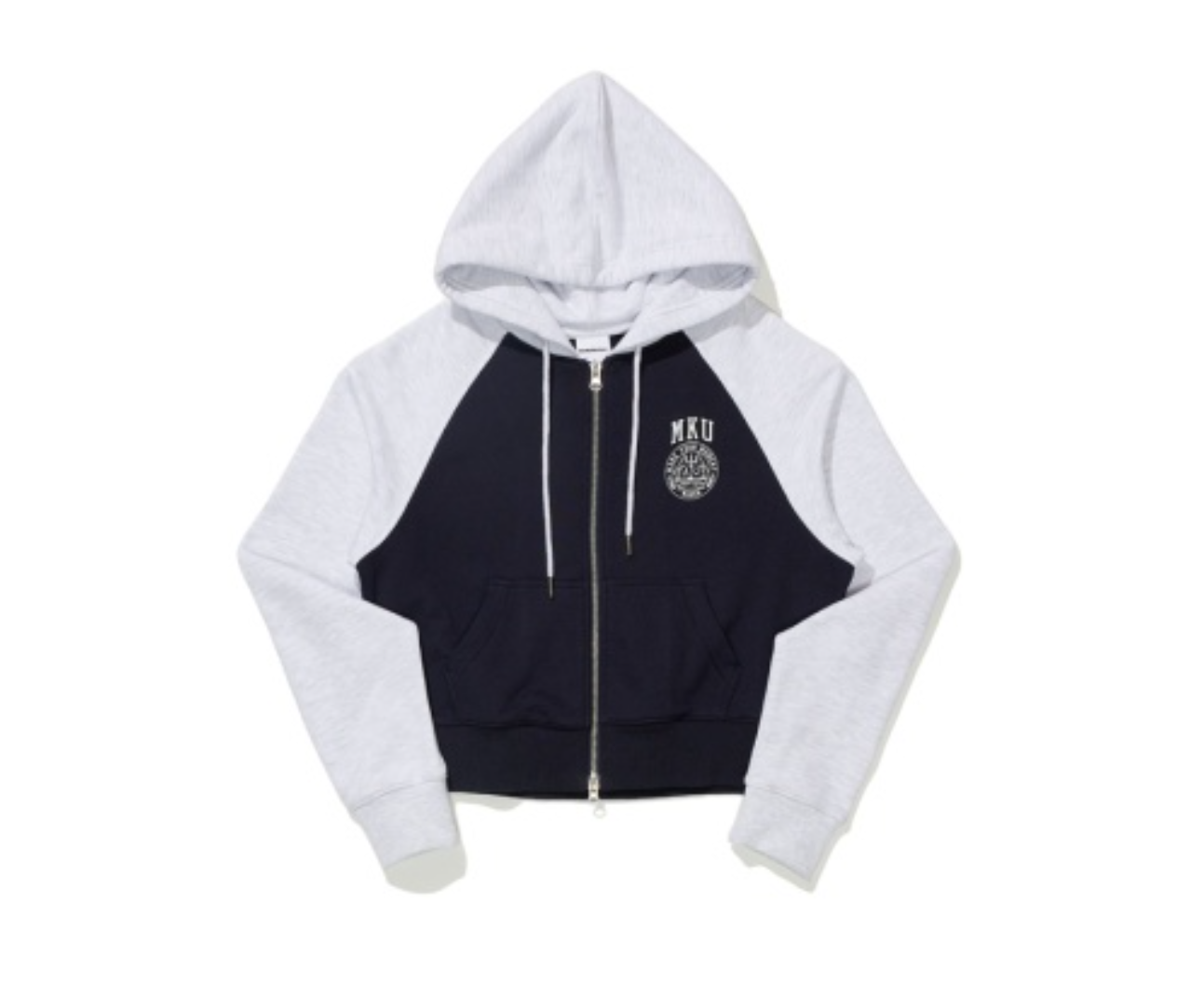 韓國 Markm Women's Crop Raglan Hooded Zip-Up【MA317】