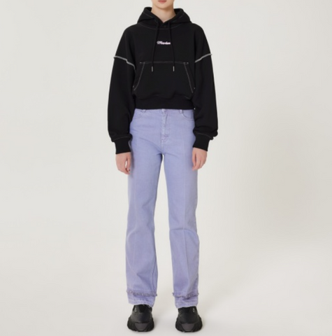 韓國 Markm Women's Semi-Bootcut Damage Dyed Pants【MA328】