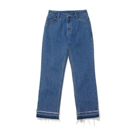 韓國 Markm Women's Semi-Bootcut Damage Dyed Pants【MA328】