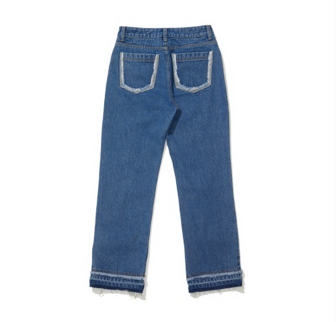 韓國 Markm Women's Semi-Bootcut Damage Dyed Pants【MA328】