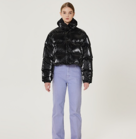 韓國 Markm Women's High-Gloss Crop Puffer Duck Down Jumper【MA330】