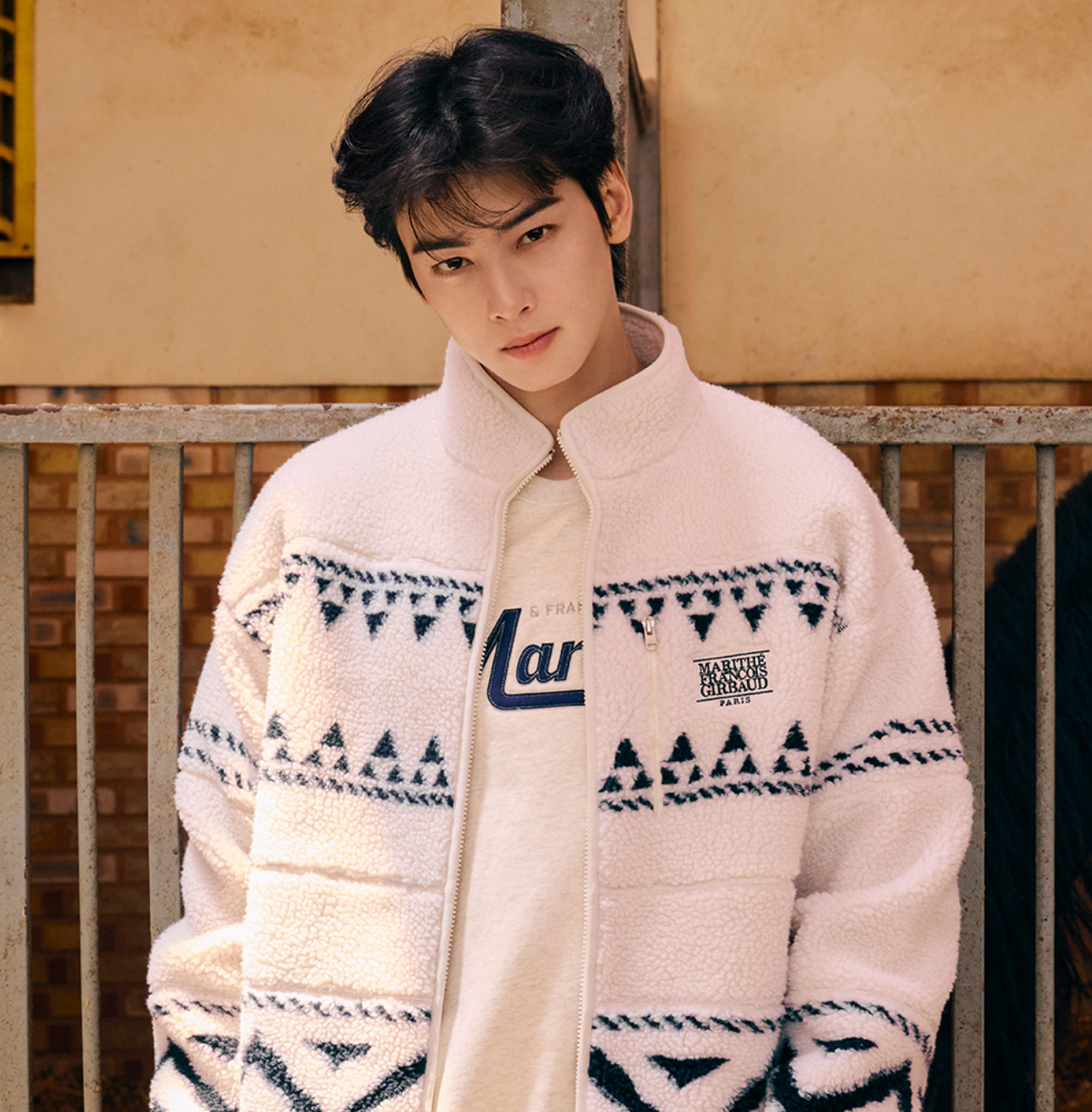 韓國 Marithe Francois Girbaud ETHNIC PATTERN FLEECE JACKET【MF736】