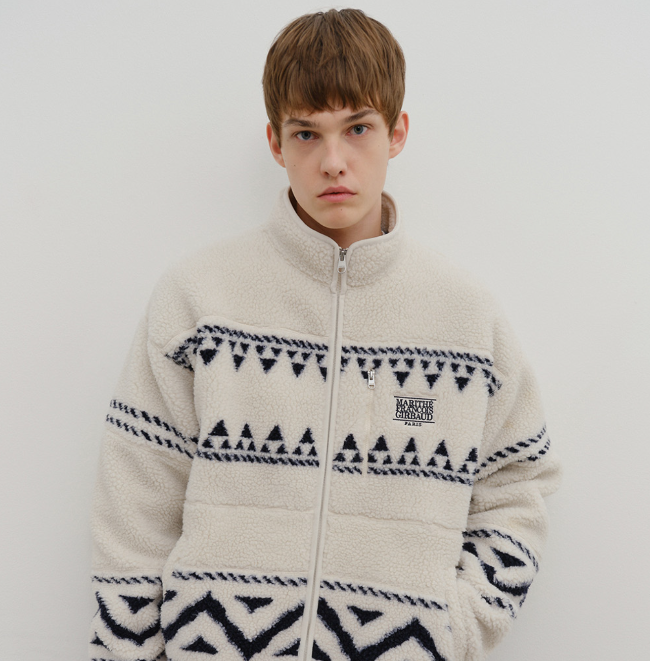 韓國 Marithe Francois Girbaud ETHNIC PATTERN FLEECE JACKET【MF736】