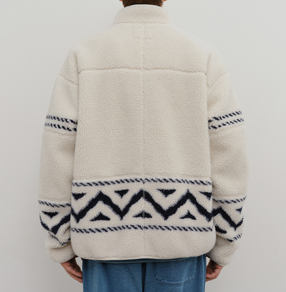 韓國 Marithe Francois Girbaud ETHNIC PATTERN FLEECE JACKET【MF736】
