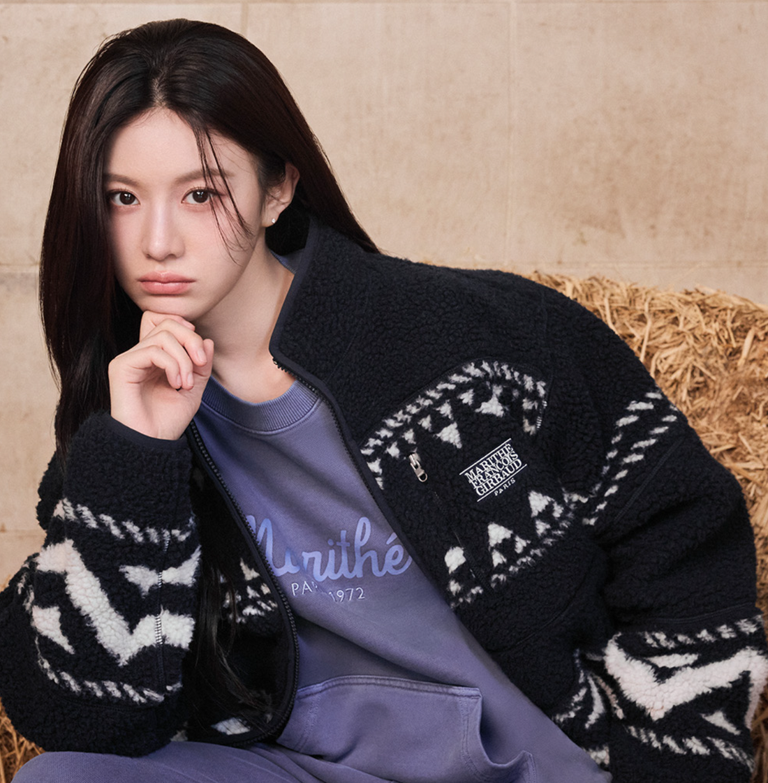 韓國 Marithe Francois Girbaud ETHNIC PATTERN FLEECE JACKET【MF736】