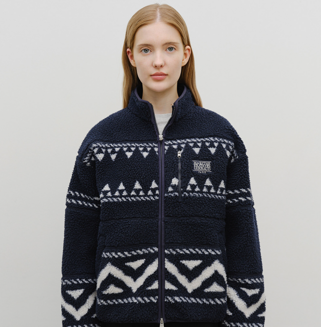 韓國 Marithe Francois Girbaud ETHNIC PATTERN FLEECE JACKET【MF736】