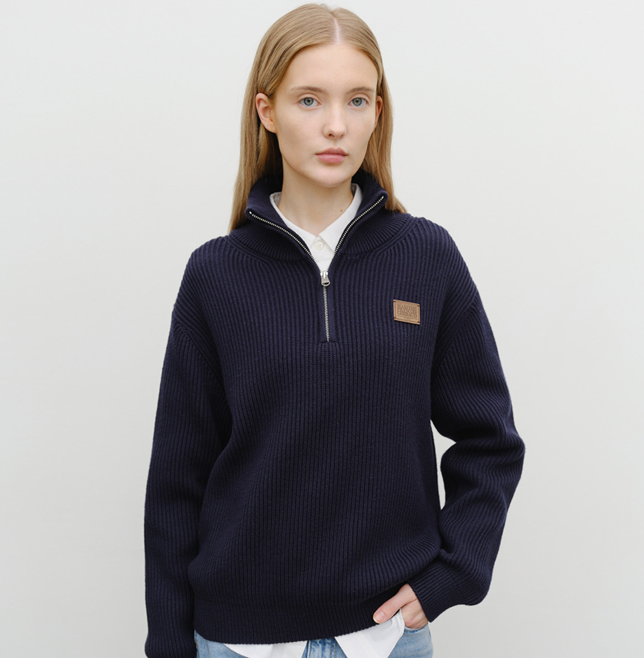 韓國 Marithe Francois Girbaud HALF NECK ZIPUP KNIT【MF737】