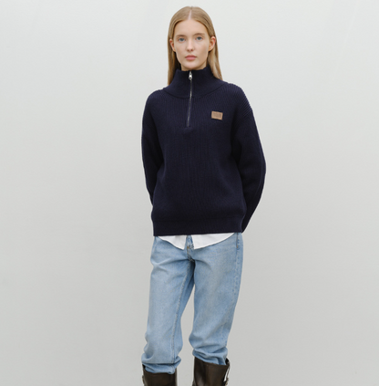 韓國 Marithe Francois Girbaud HALF NECK ZIPUP KNIT【MF737】