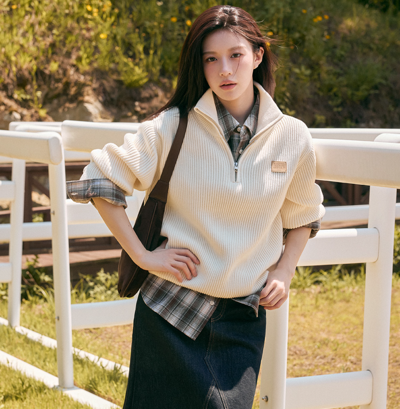 韓國 Marithe Francois Girbaud HALF NECK ZIPUP KNIT【MF737】