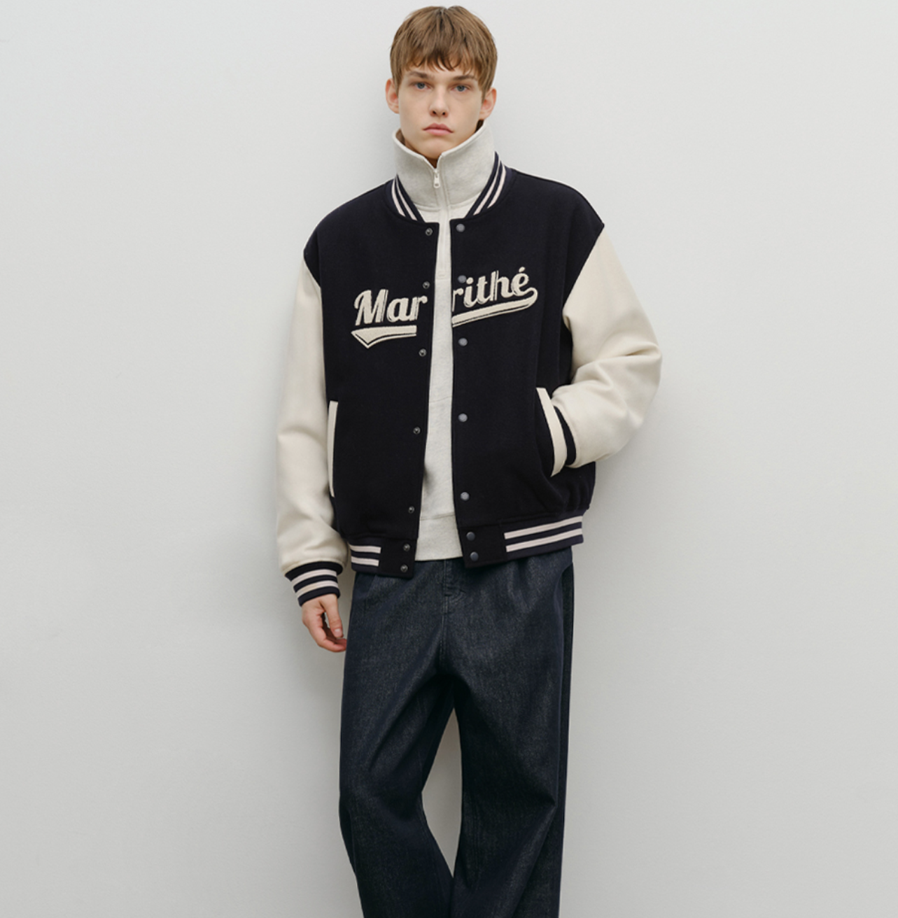 韓國 Marithe Francois Girbaud WOOL VARSITY JACKET【MF738】