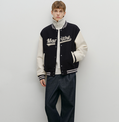 韓國 Marithe Francois Girbaud WOOL VARSITY JACKET【MF738】