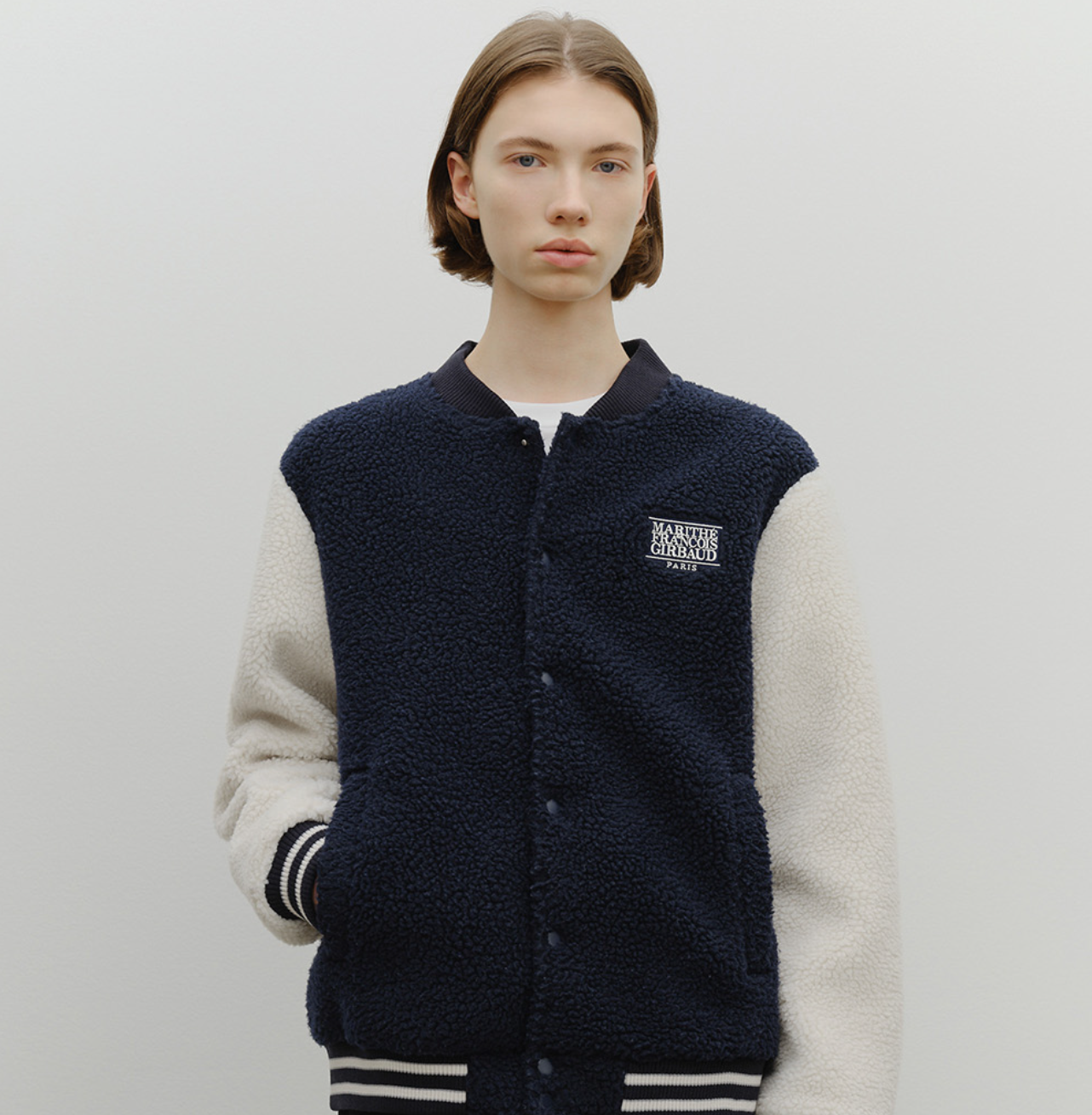韓國 Marithe Francois Girbaud FLEECE VARSITY JACKET【MF740】