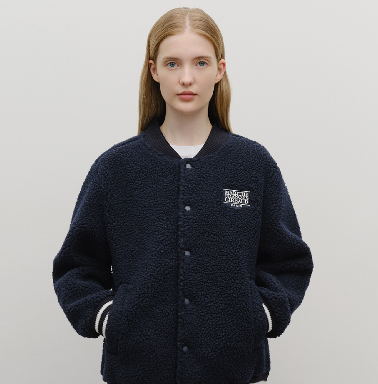 韓國 Marithe Francois Girbaud FLEECE VARSITY JACKET【MF740】