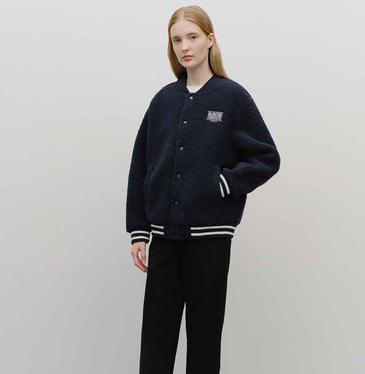 韓國 Marithe Francois Girbaud FLEECE VARSITY JACKET【MF740】