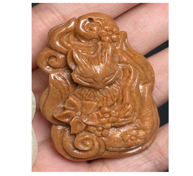 龍宮舍利 珊瑚舍利九尾狐仙 手工雕刻【SE261】