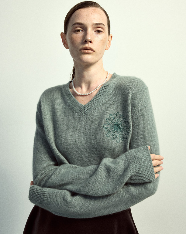 韓國 Mardi Mercredi Raccoon Blended V Neck【MM166】