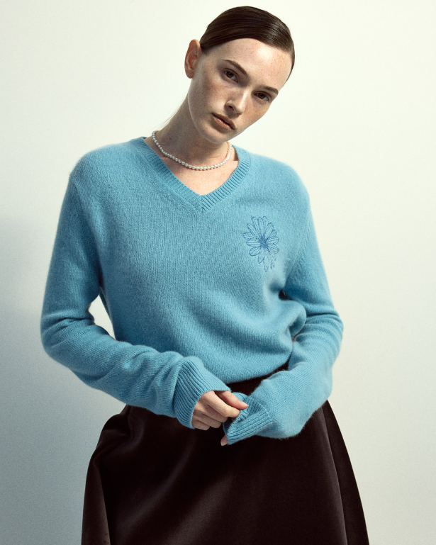 韓國 Mardi Mercredi Raccoon Blended V Neck【MM166】