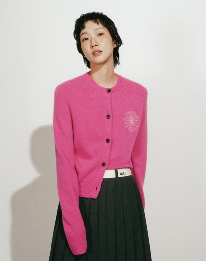 韓國 Mardi Mercredi Raccoon Blended Cardigan Round Neck【MM167】