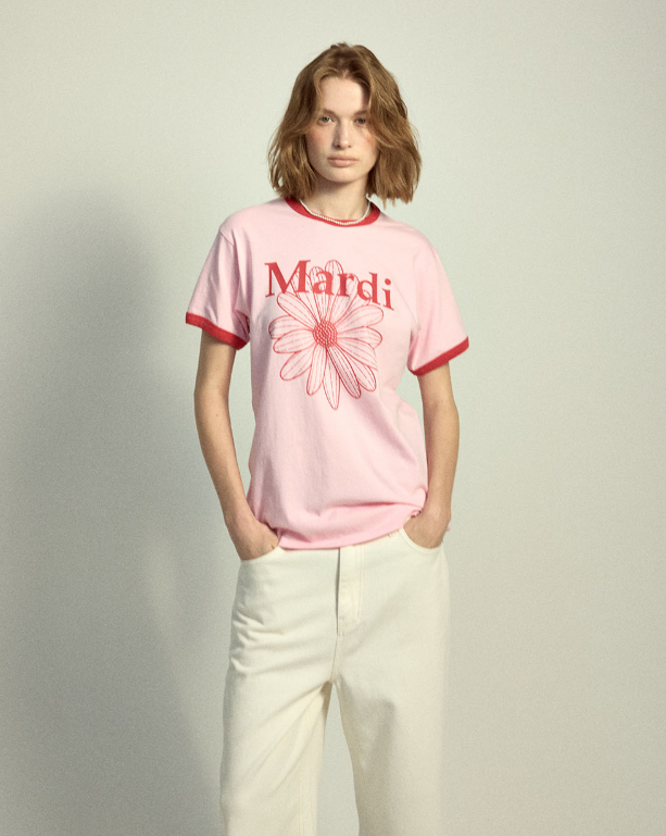 韓國 Mardi Mercredi Slim Ringer Tshirt Flowermardi【MM175】