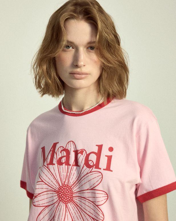 韓國 Mardi Mercredi Slim Ringer Tshirt Flowermardi【MM175】